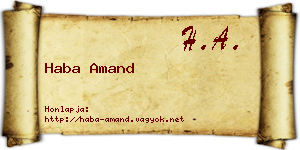 Haba Amand névjegykártya